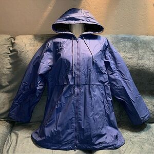 Misty Harbor Women's Blue and grey waterproof medium Hooded Jacket damaged